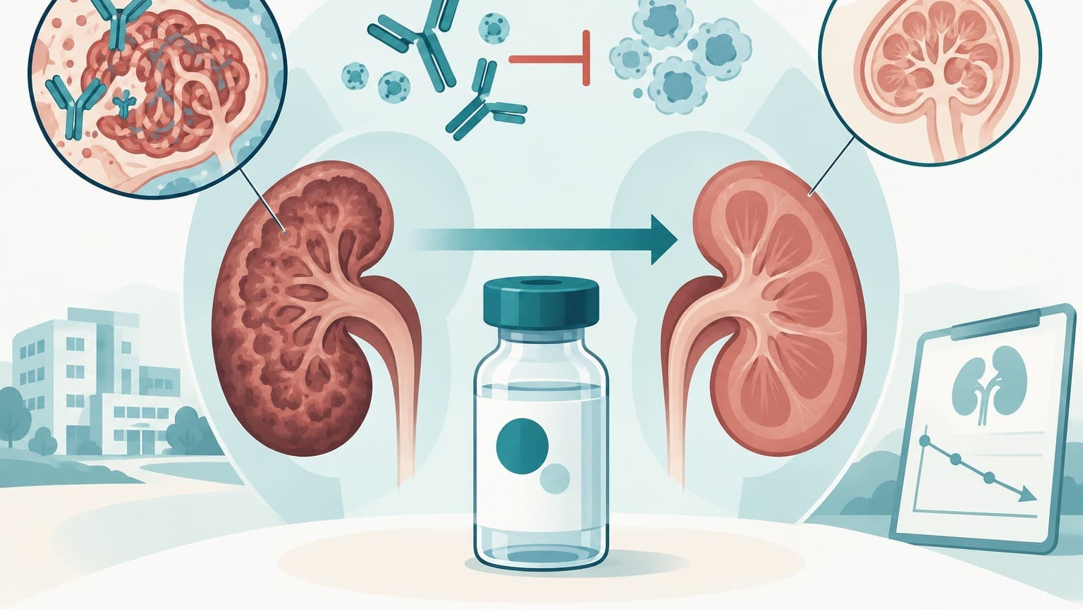 Illustration: VOYXACT injection vial IgA nephropathy