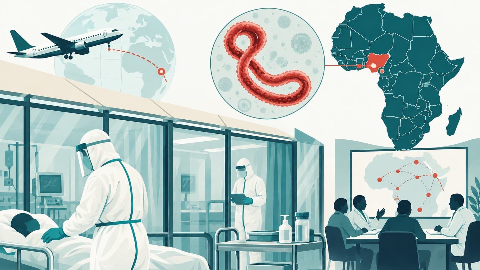 Illustration: Ebola isolation unit Nigeria health workers